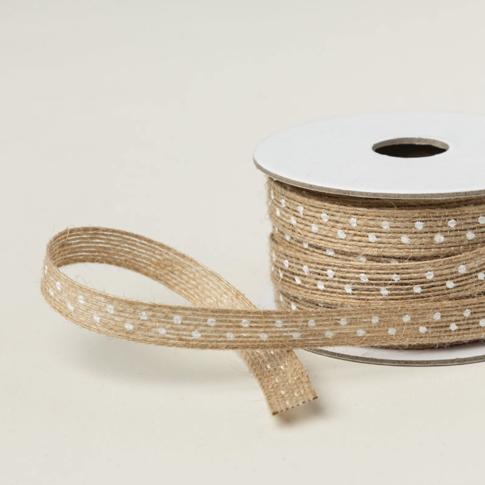 Naturband mit Punkten 1cm