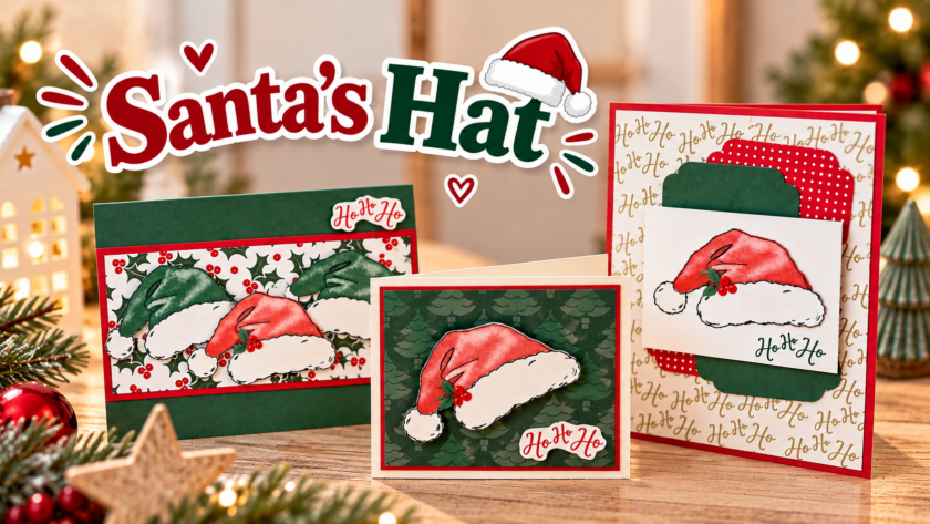 #585 – Santa’s Hat, 3 Karten-TN